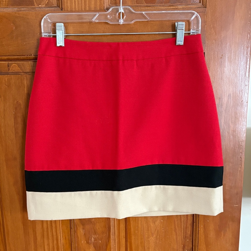 Kate Spade Red and Black Colorblock Skirt